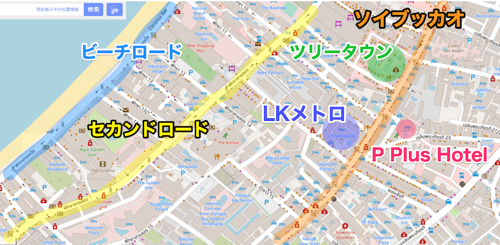 P プラス ホテル（P Plus Hotel）周辺の地図