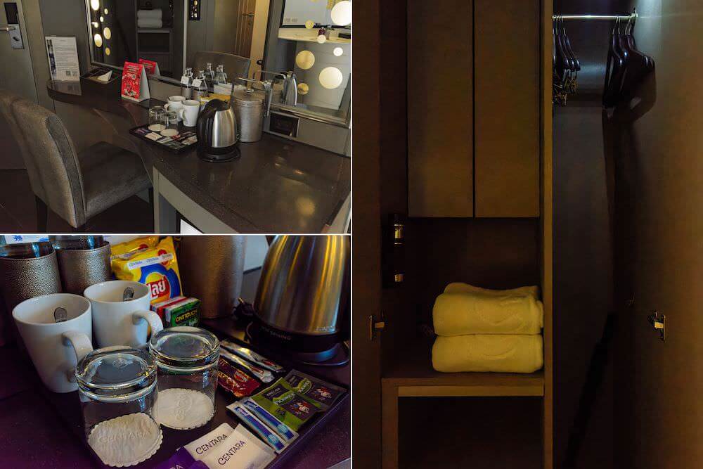 センタラ アズール ホテル パタヤ（Centara Azure Hotel Pattaya）の客室に備えられているデスクとクローゼット