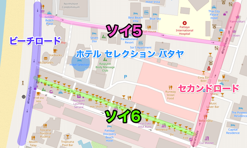 ホテル セレクション パタヤ(Hotel Selection Pattaya)周辺の地図