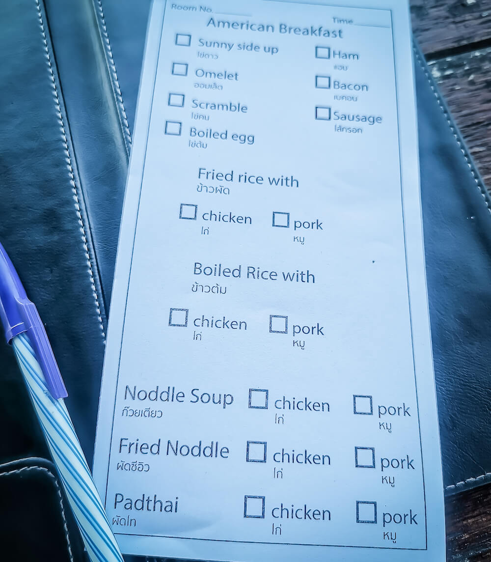 サンダレー リゾート パタヤ(Sandalay Resort Pattaya)の朝食アラカルトメニュー