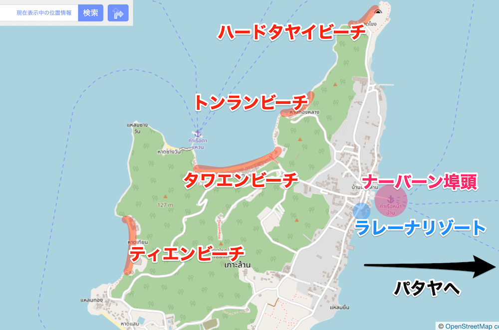 ラレーナ リゾート コラン パタヤ(Lareena Resort Koh Larn Pattaya)周辺の地図